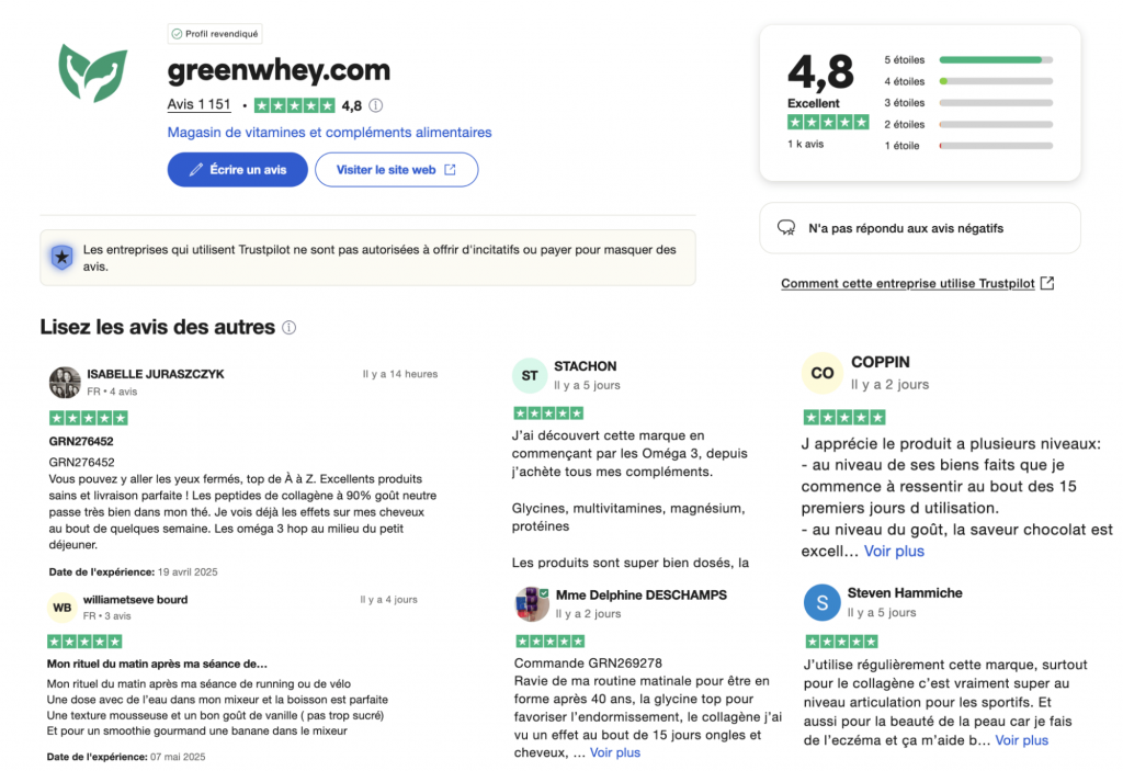 GreenWhey Avis
