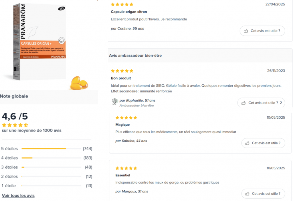 Pranarom capsules origan avis