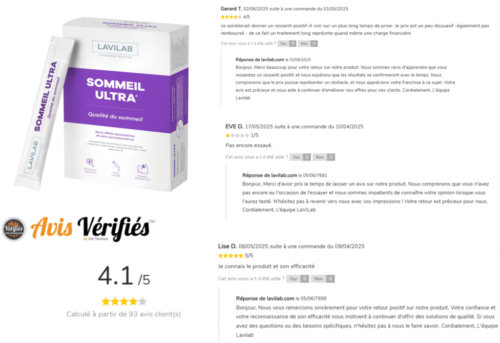 Sommeil Ultra Lavilab avis