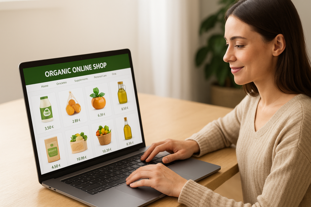course dans un magasin bio en ligne