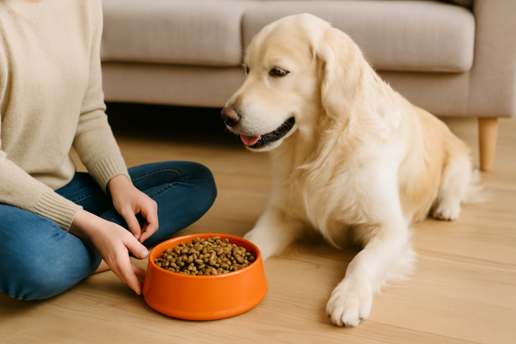 Chien en pleine forme assis