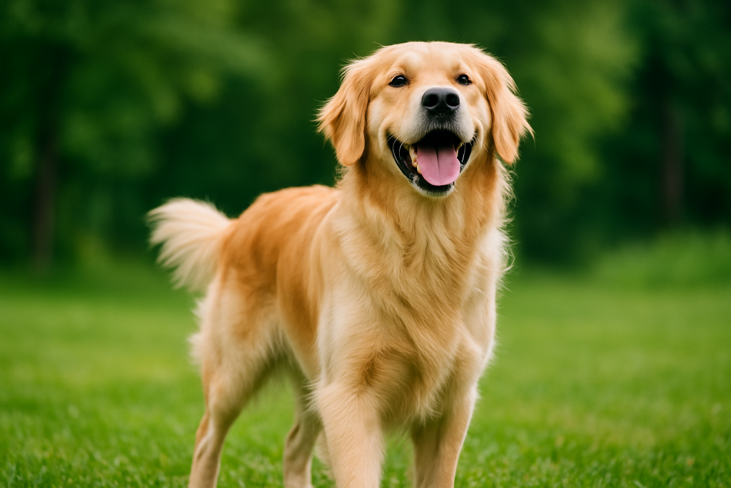 chien heureux en extérieur