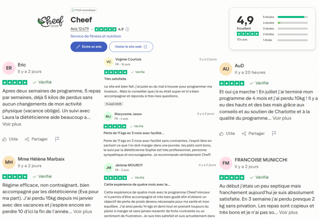 avis des client sur la marque cheef