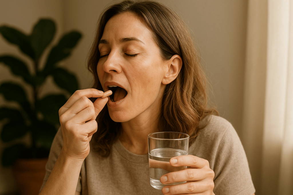 personne profitant d'un complément alimentaire riche en fer