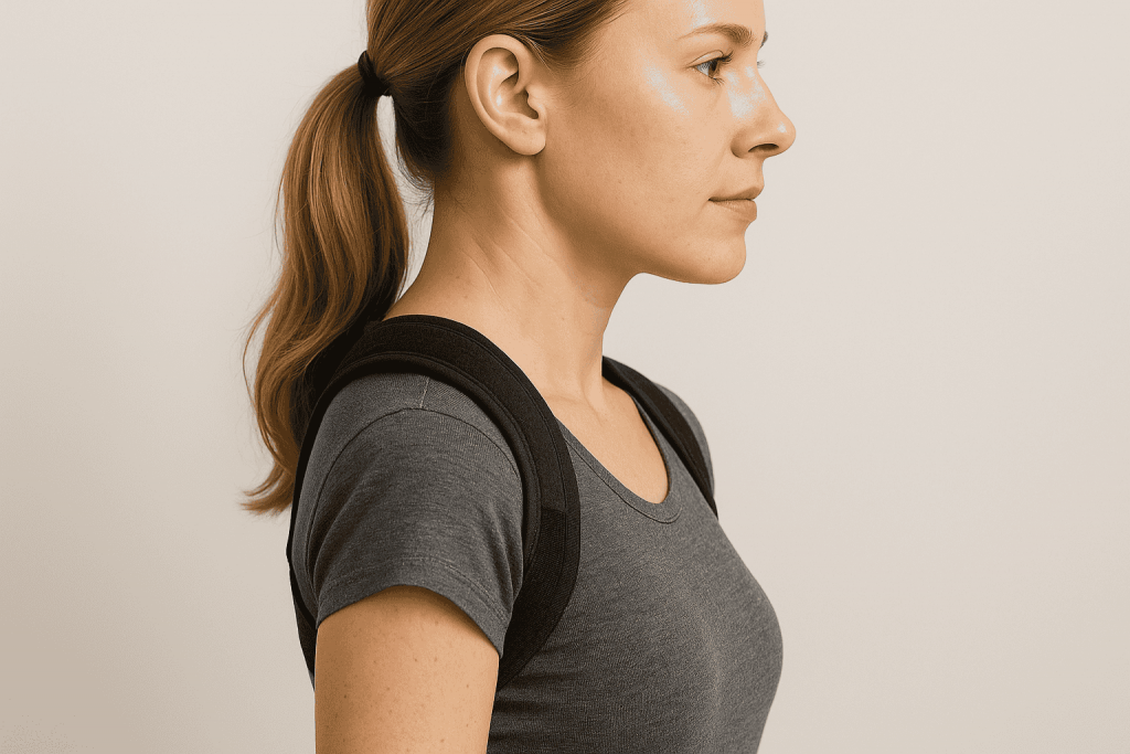 personne utilisant un correcteur de posture