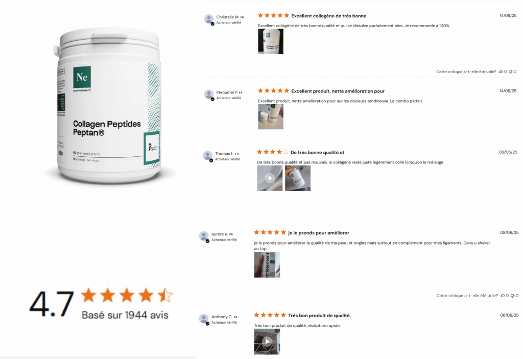 avis des clients le collagène nutrimuscle