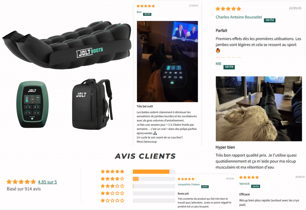 avis des clients sur jolt pressothérapie