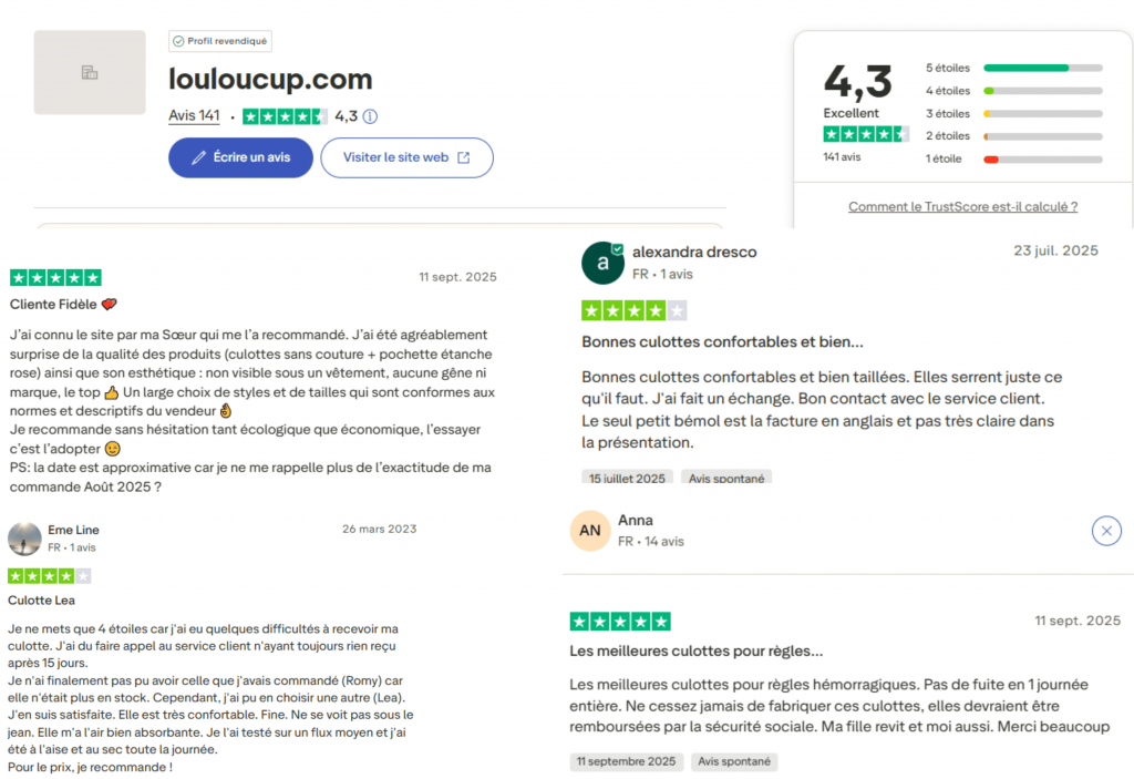 avis des clients sur louloucup