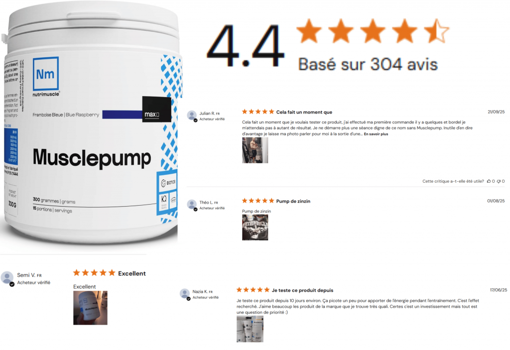 avis des clients sur muscle pump nutrimuscle