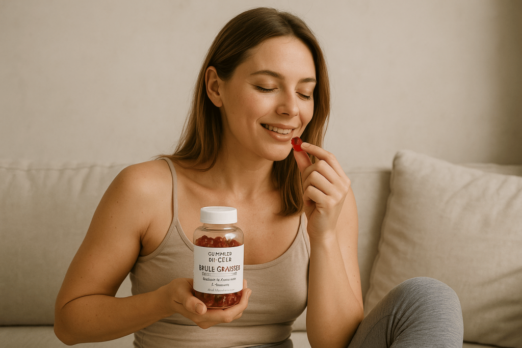 jeune femme profitant des bienfaits de son gummies perte de poids