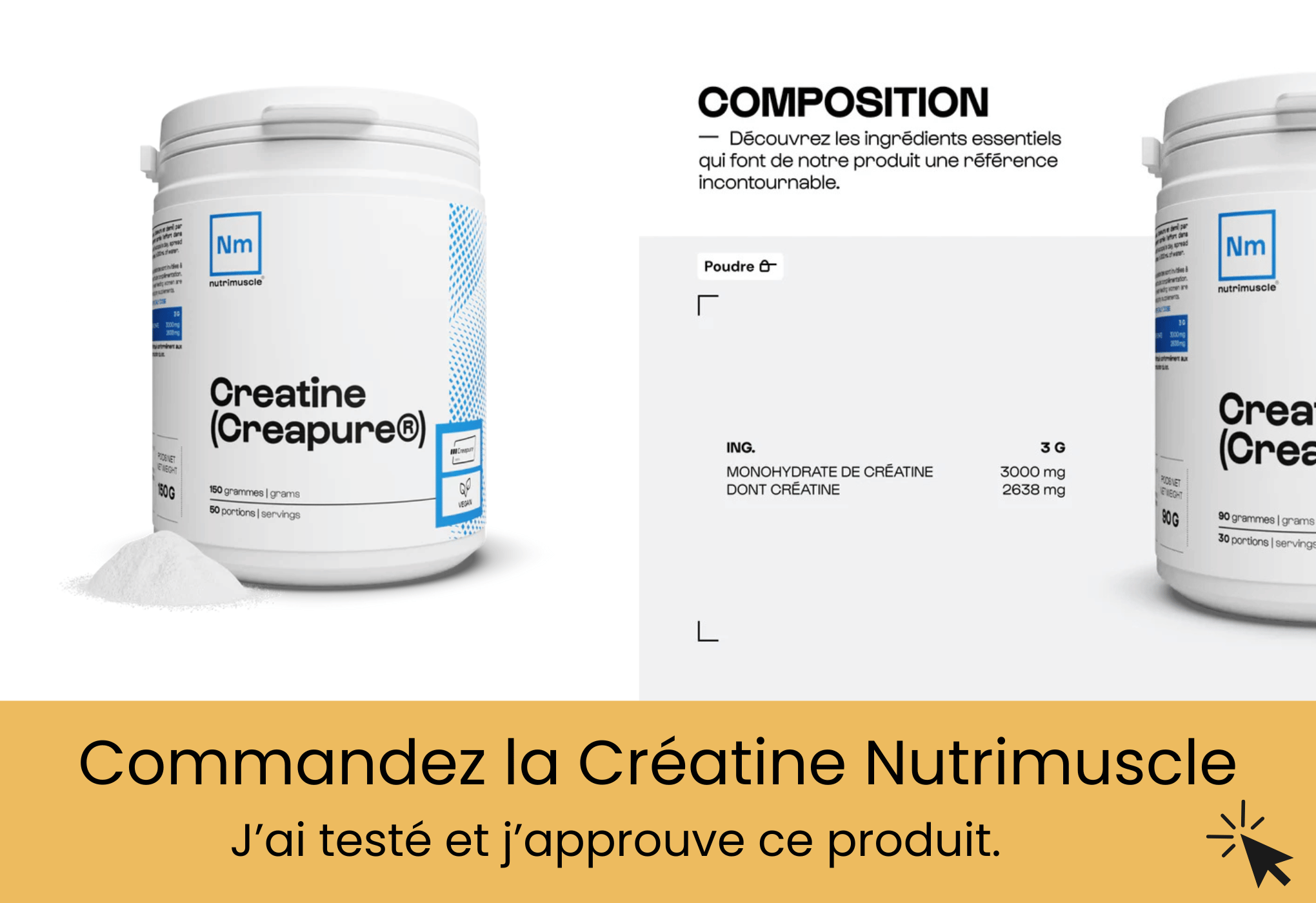 Créatine Nutrimuscle Creapure 120 Gélules - Date Péremption Juillet 2026 - Pur, Neutre, Pour Muscles