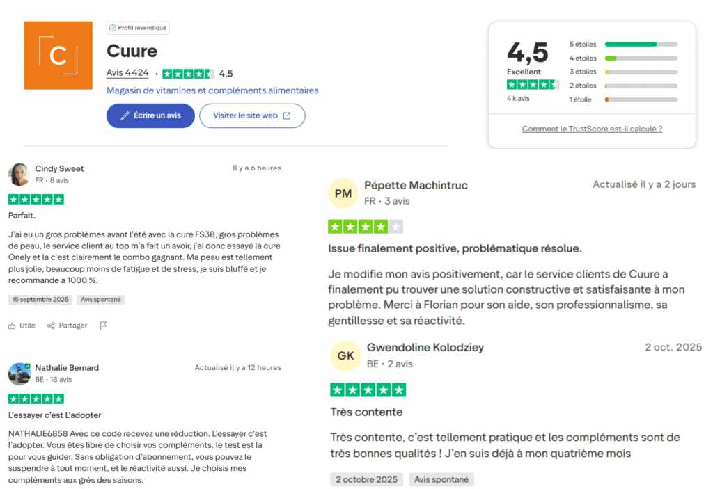 les avis des client sur la marque cuure
