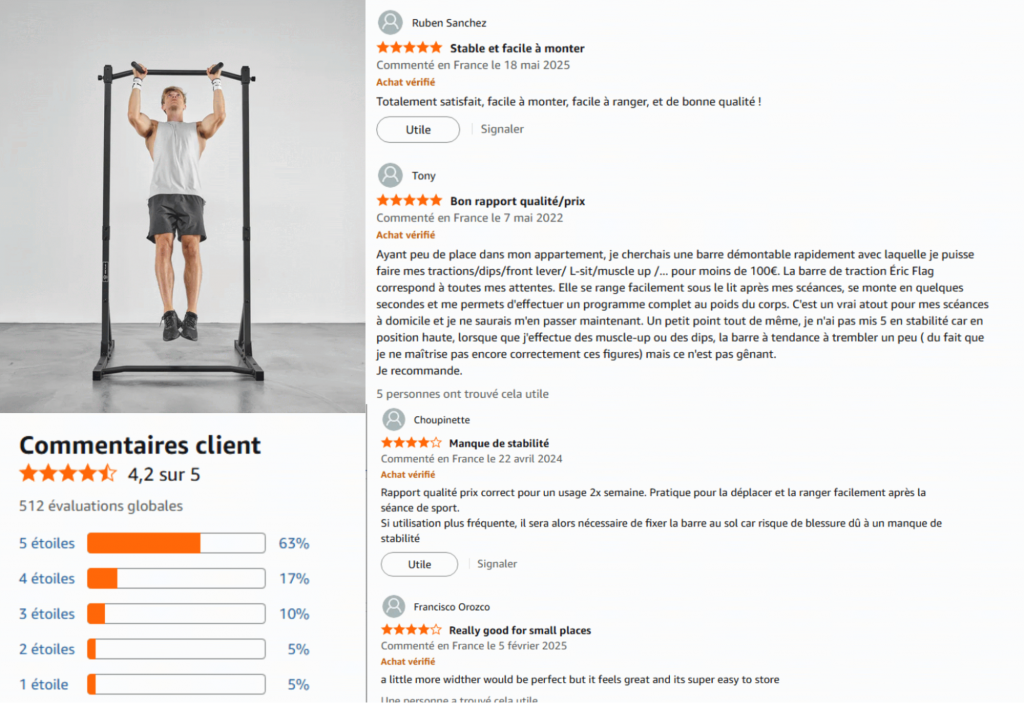 les avis des clients sur la slide bar eric flag
