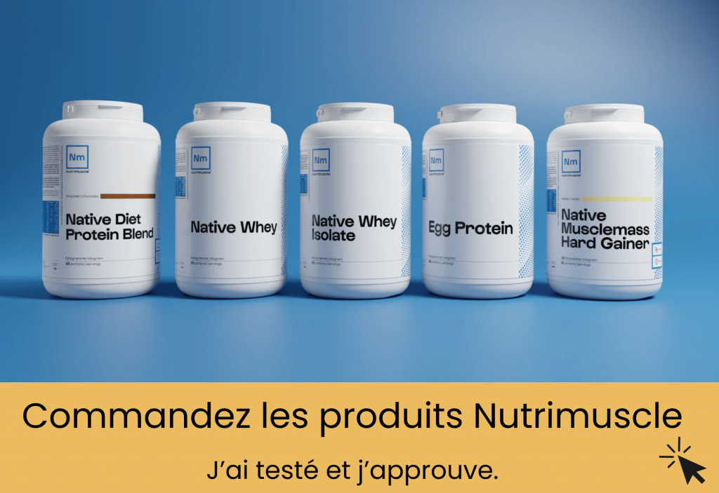 les différents produits de la marque nutrimuscle