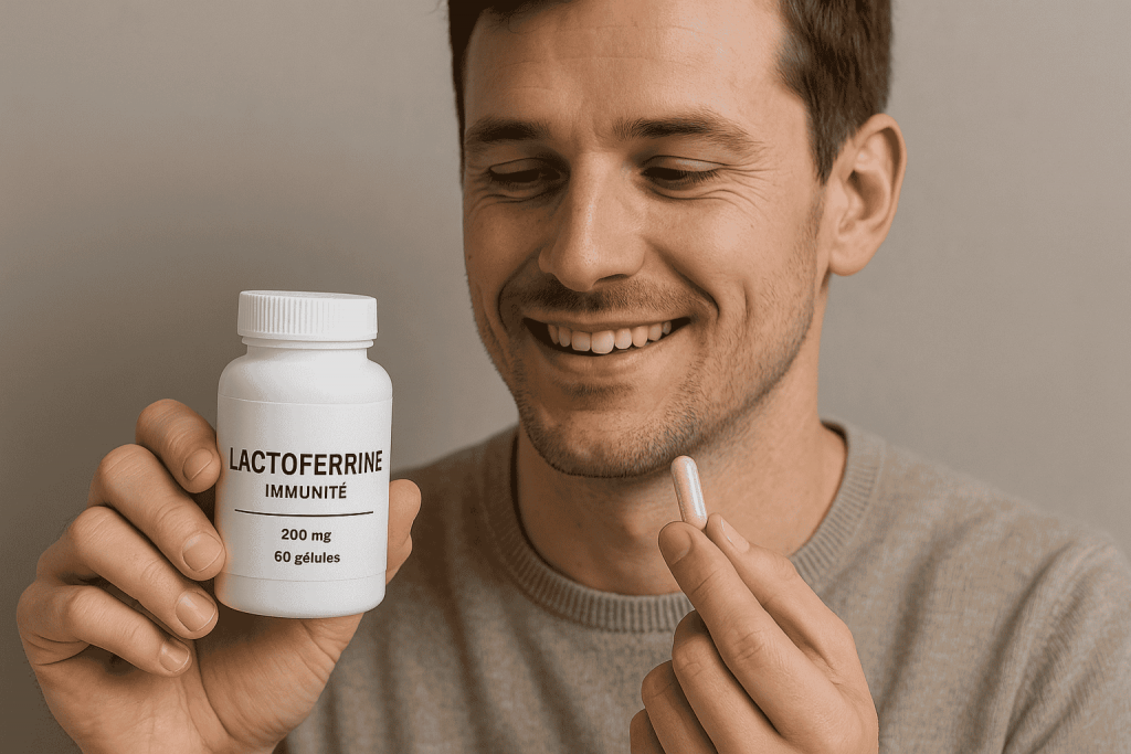 personne profitant des bénéfices de la meilleure lactoferrine