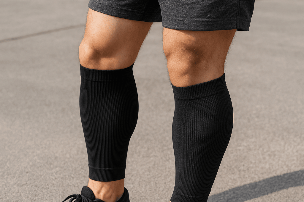 personne profitant des bienfaits de ses manchons de compression