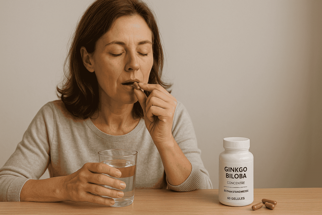 personne profitant des bienfaits du ginkgo biloba
