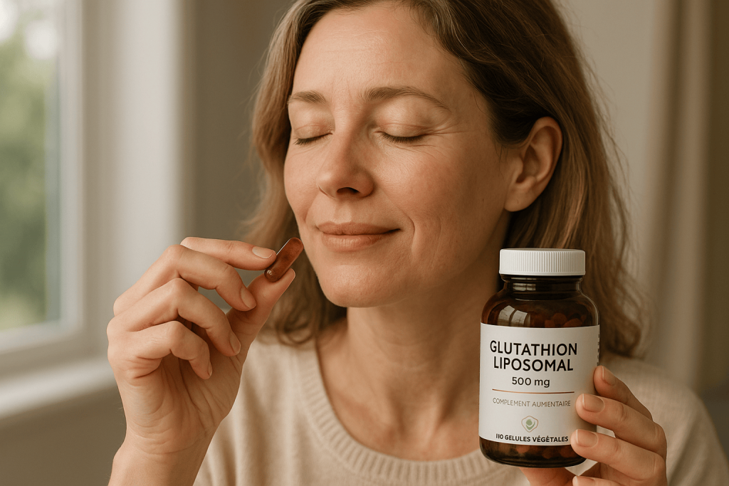 personne profitant des bienfaits du meilleur glutathion liposomal