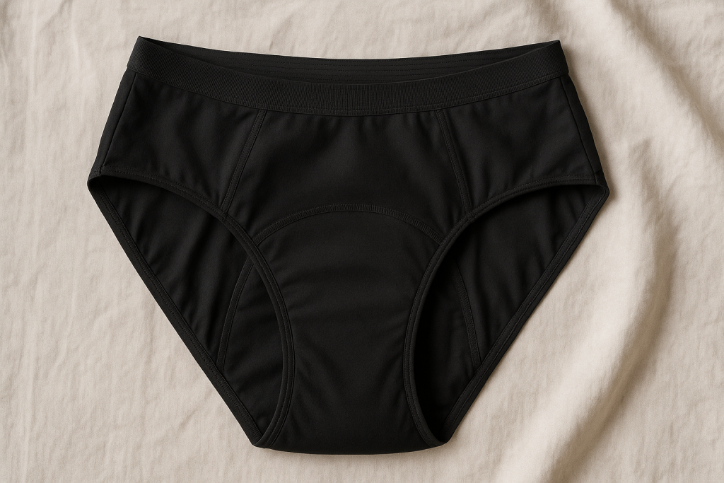 une jeune femme détendu avec sa culotte menstruelle grande taille