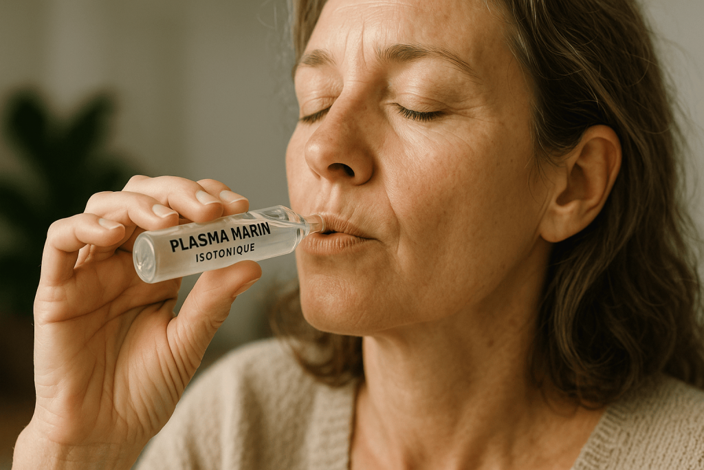 une personne profitant des bienfaits du plasma marin