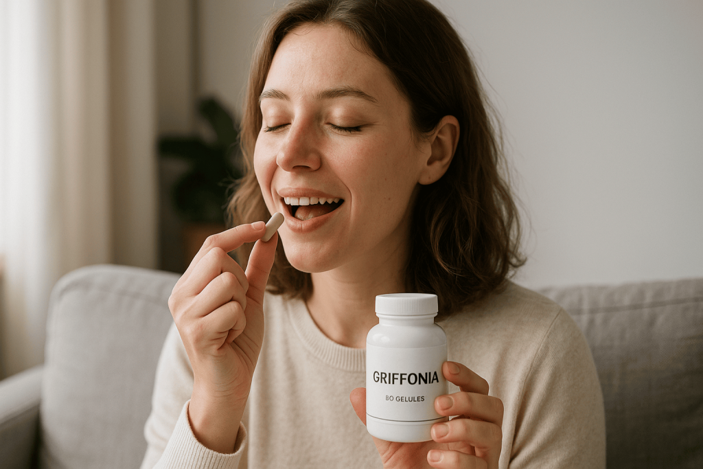 une personne profitant des bienfaits du griffonia