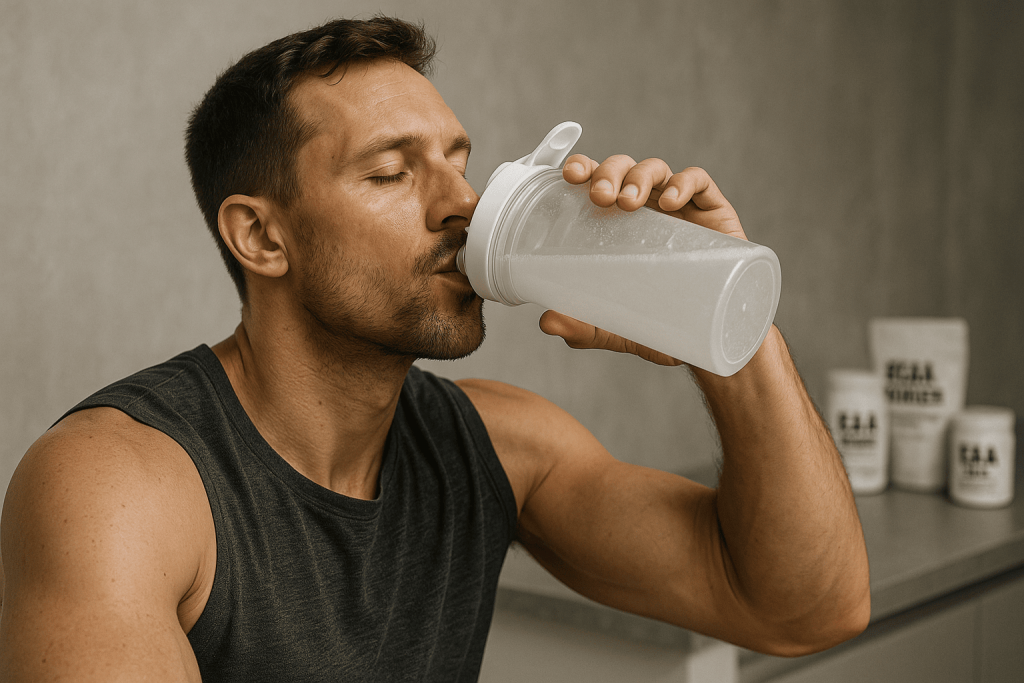 Smiling person enjoying the benefits of the best BCAA supplement