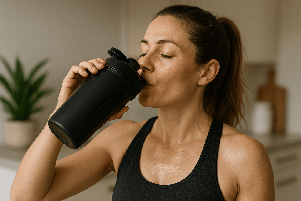 a person enjoying the benefits of collagen and creatine supplements