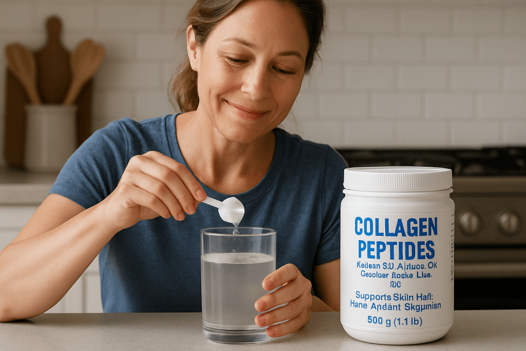 a person enjoying the benefits of kosher collagen powder