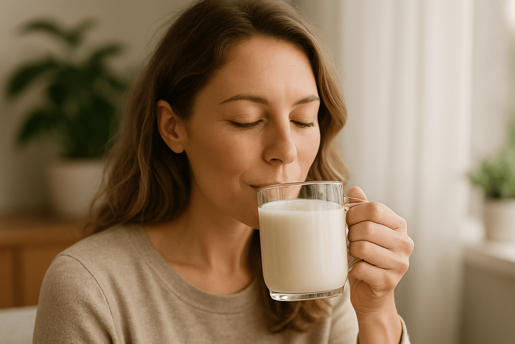 a person enjoying the benefits of liquid collagen