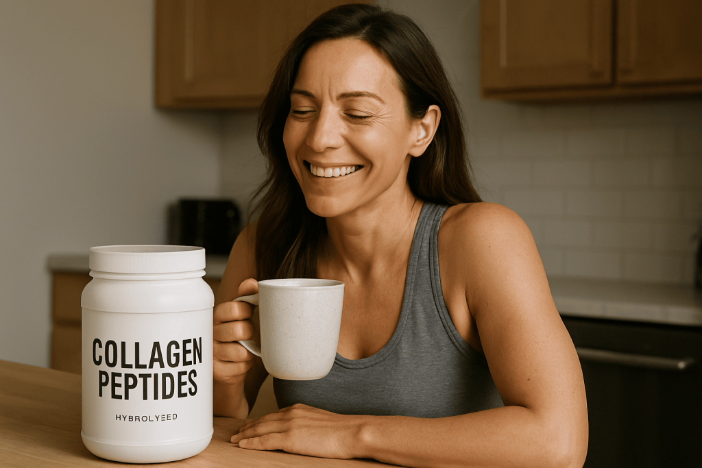 a person enjoying the benefits of the best collagen while breastfeeding