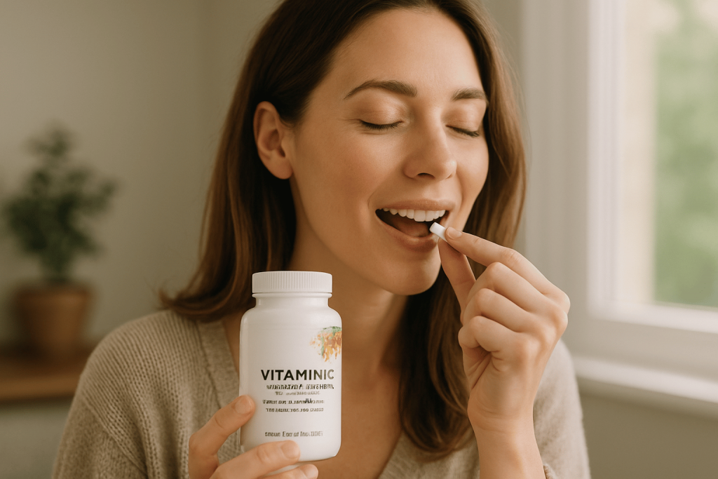 a person enjoying the benefits of vitamin C