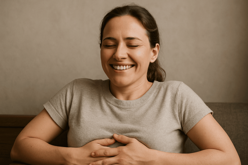 a person finds relief from constipation thanks to collagen