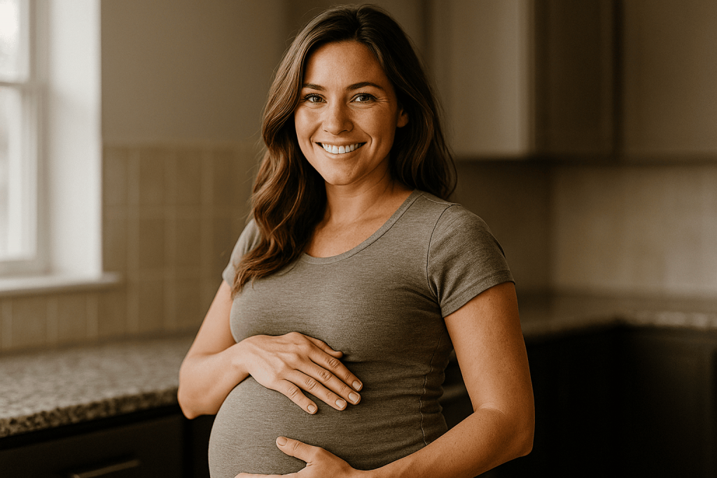 a pregnant woman enjoying the benefits of collagen