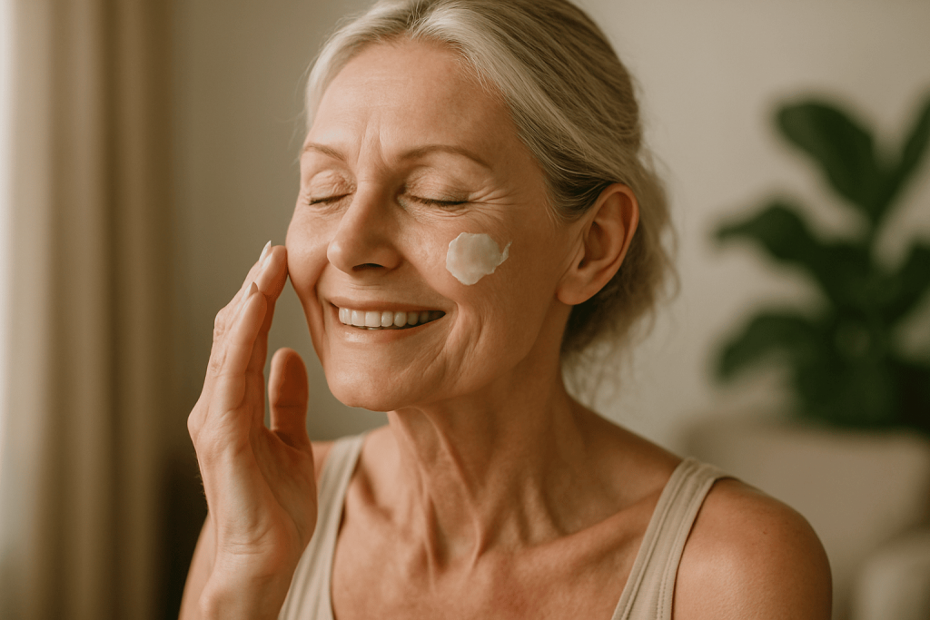 person enjoying the benefits of collagen cream for loose skin after weight loss