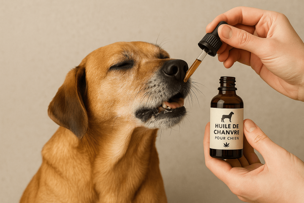 un chien bénéficiant des bienfaits de l’huile de chanvre pour chien