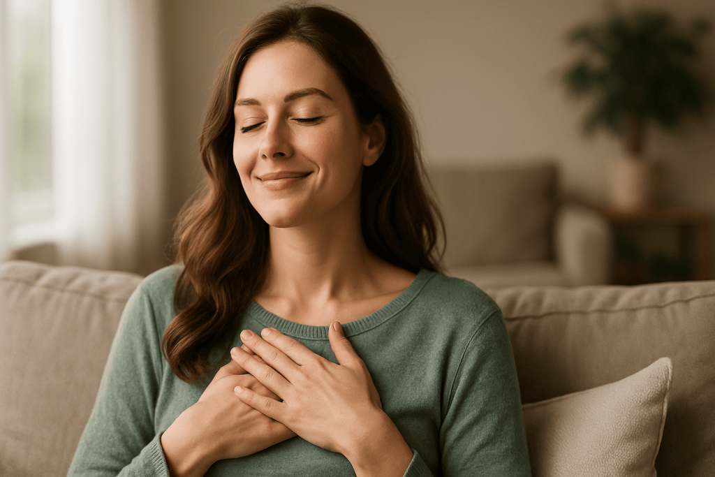 una persona que disfruta de los beneficios de la ashwagandha