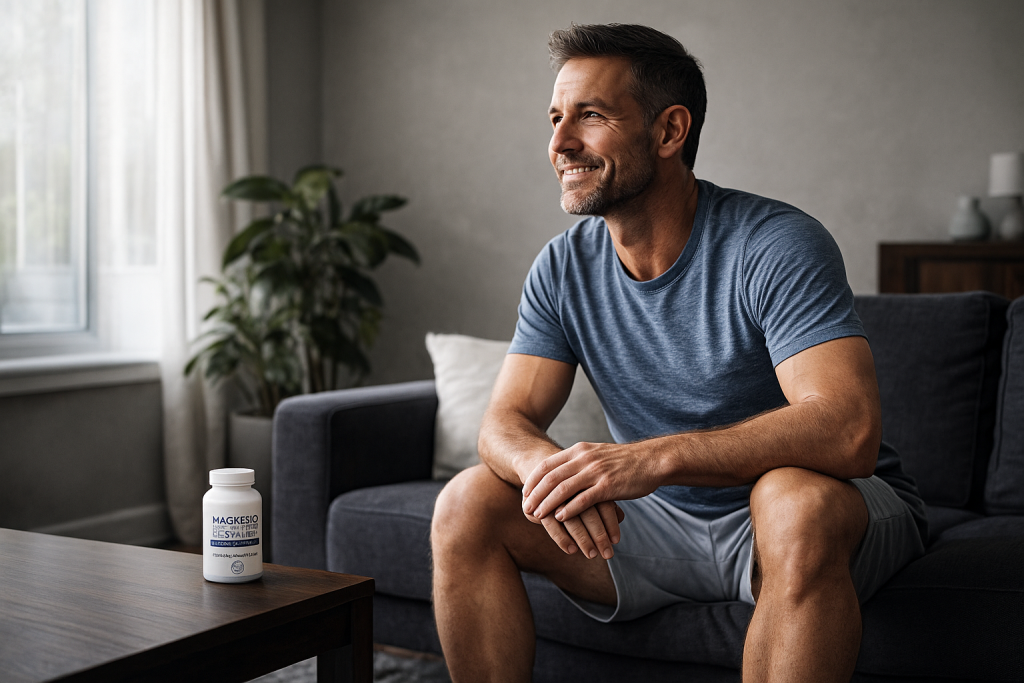 una persona que se beneficia de las propiedades del magnesio para las articulaciones