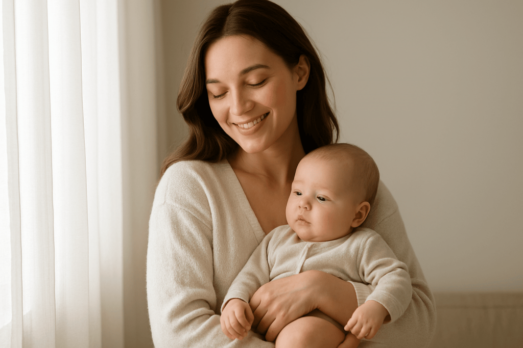 une jeune maman bénéficiant des bienfaits du meilleur complément alimentaire allaitement
