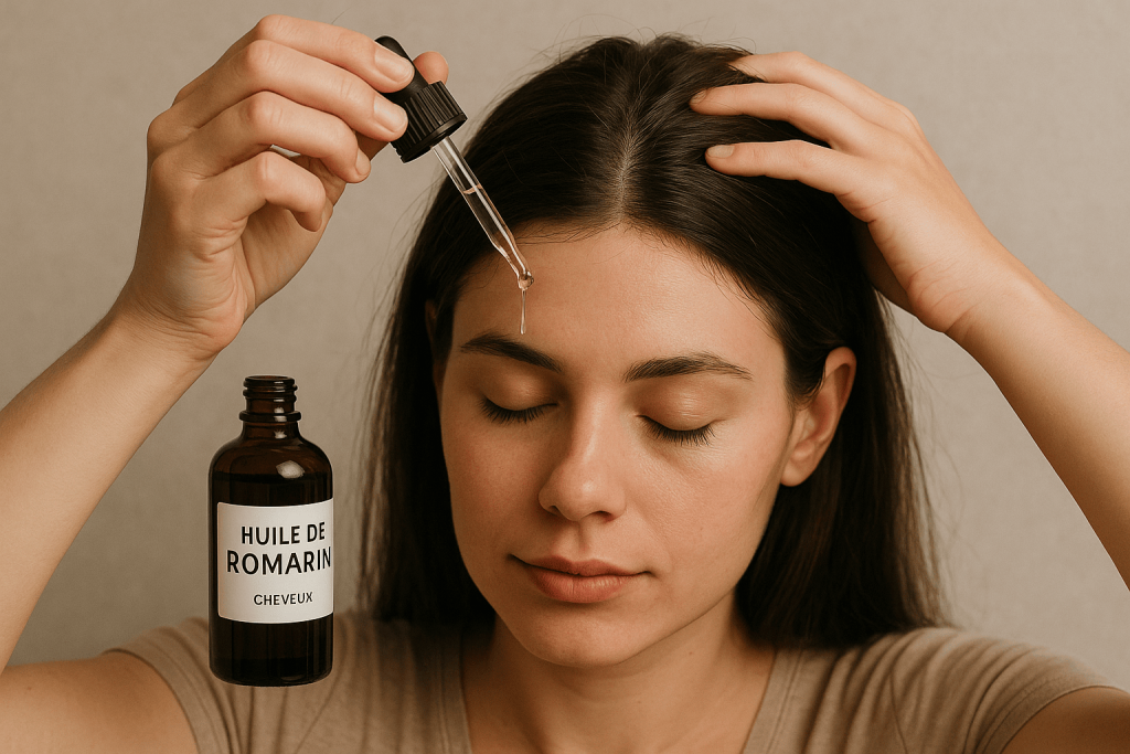 une personne bénéficiant de la meilleure huile de romarin cheveux