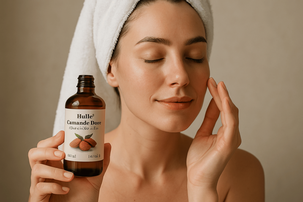 une personne bénéficiant des bienfaits de l’ huile d'amande douce