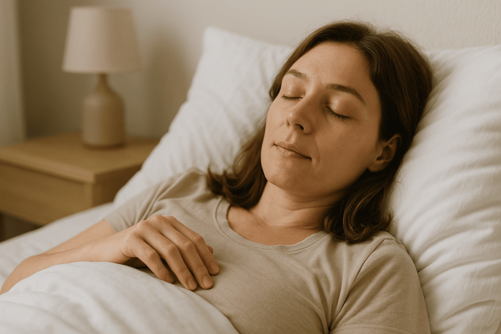 une personne bénéficiant d’un sommeil apaisé grâce à son complement alimentaire sommeil