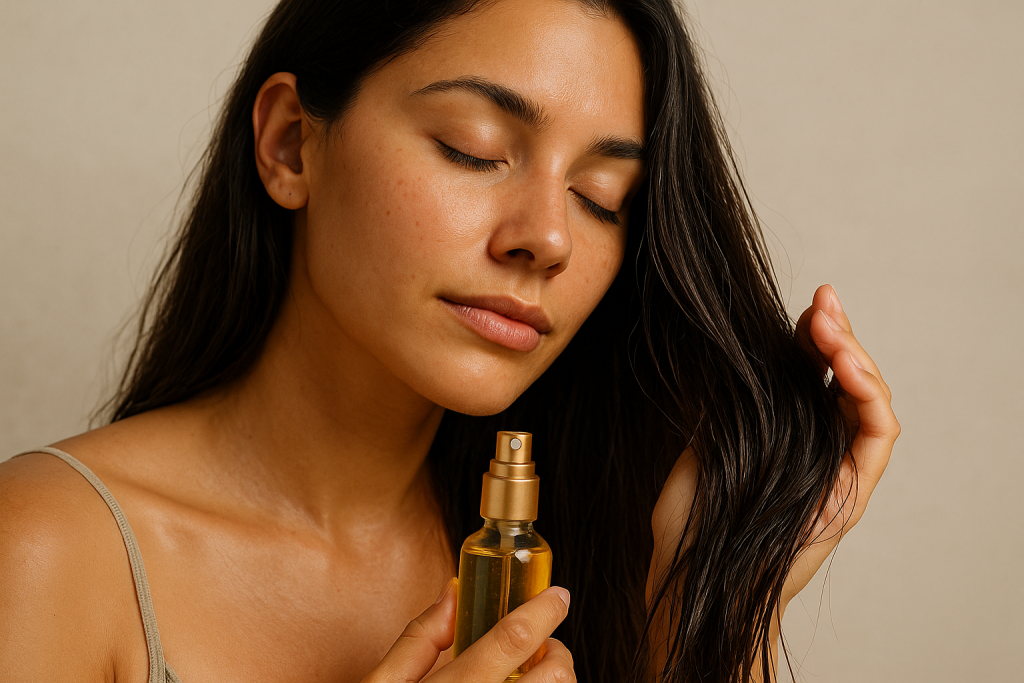 une personne profitant des bienfaits de l’huile de monoï