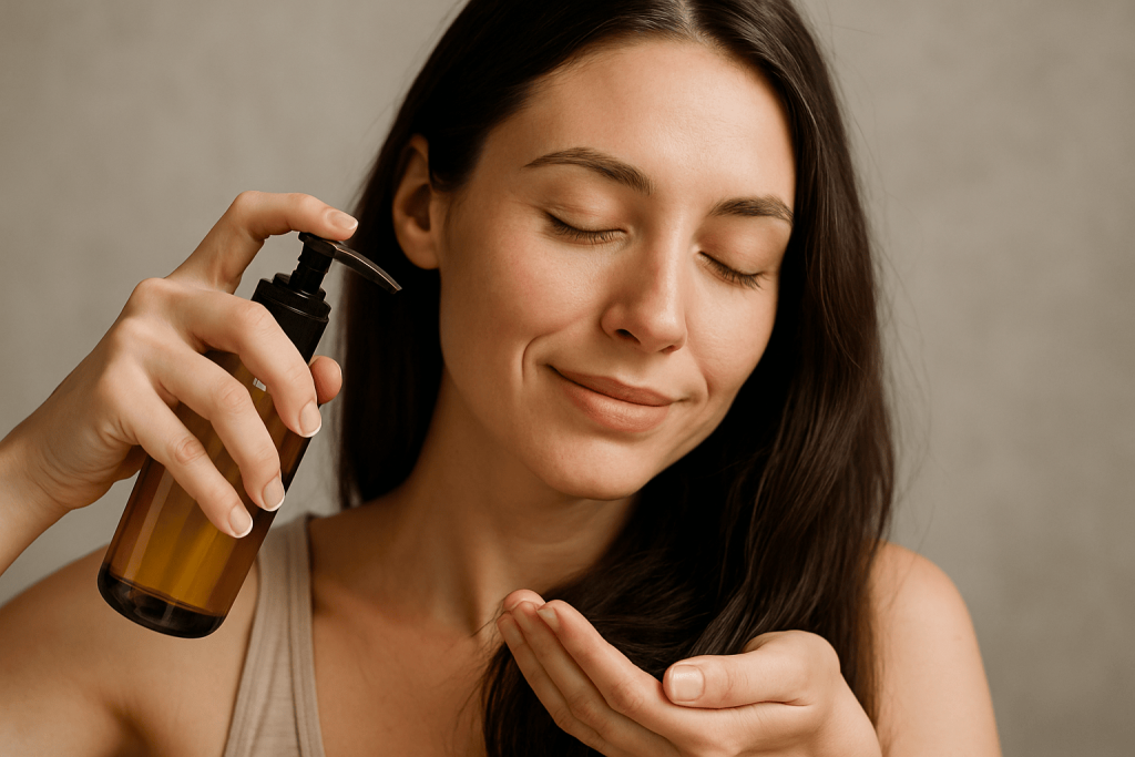 une personne profitant des bienfaits de l’huile de ricin