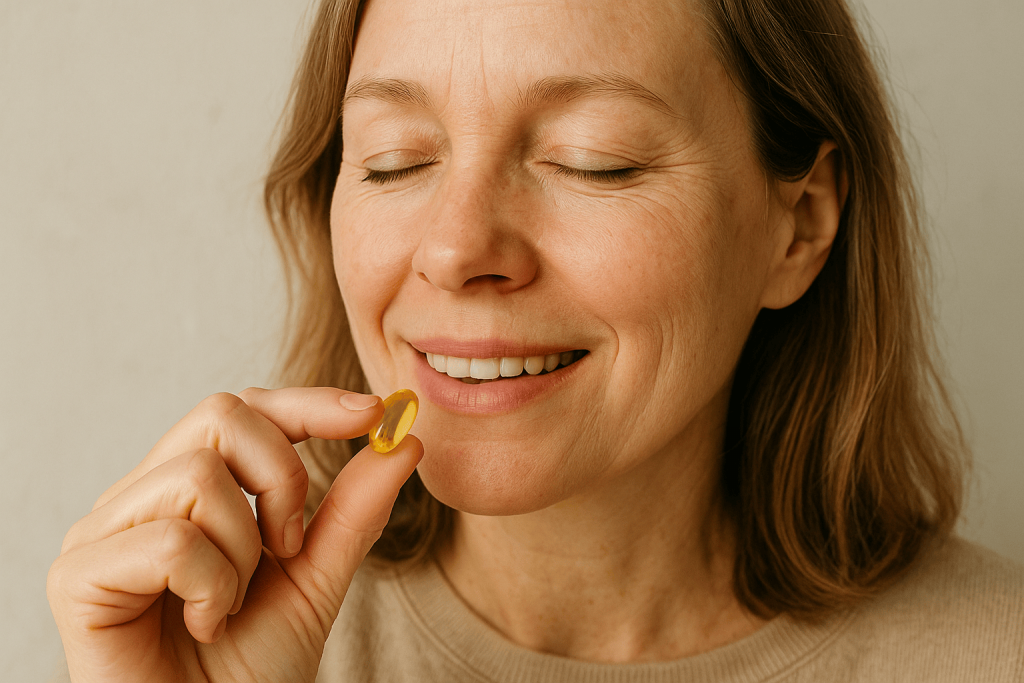 une personne profitant des bienfaits de l’huile d’onagre