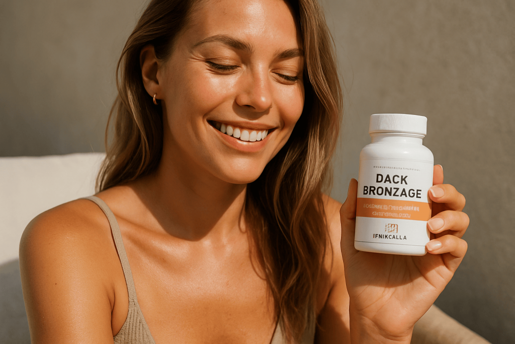 une personne profitant des bienfaits du complément alimentaire bronzage