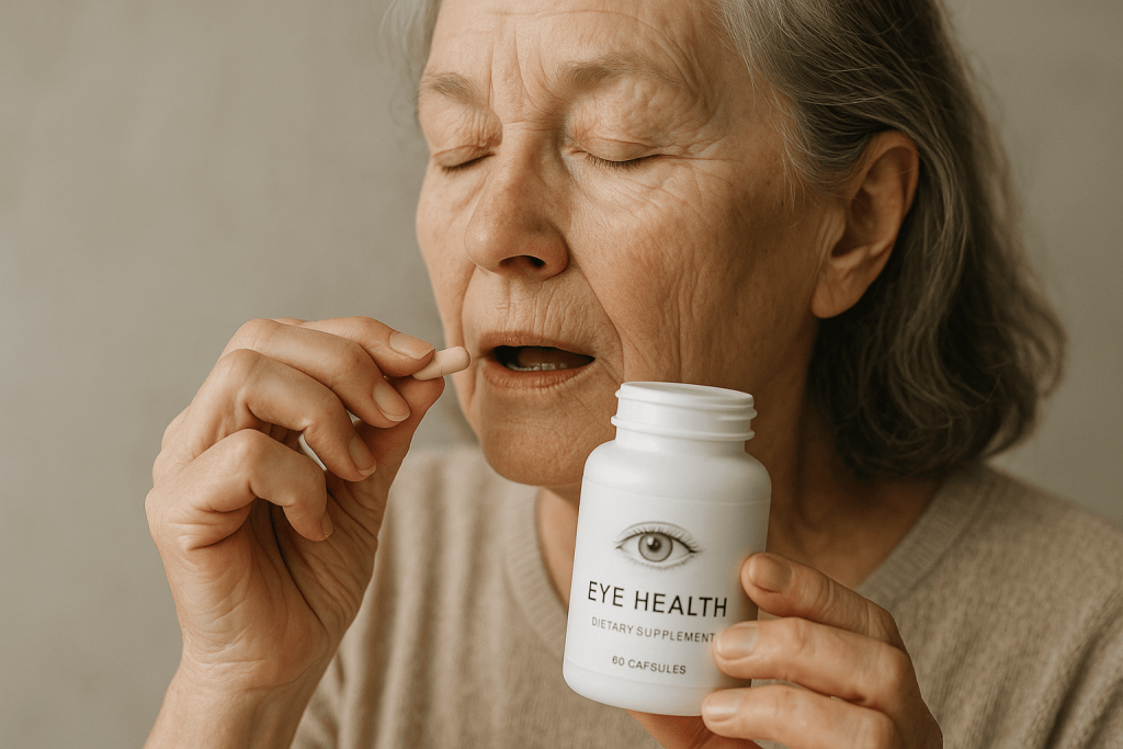 une personne profitant des bienfaits du complément alimentaire pour la dmla