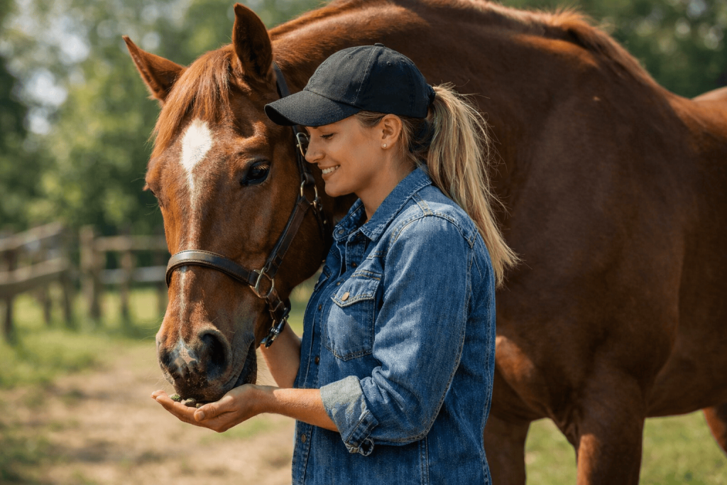 a horse enjoying the benefits of the vitamin D-based dietary supplement