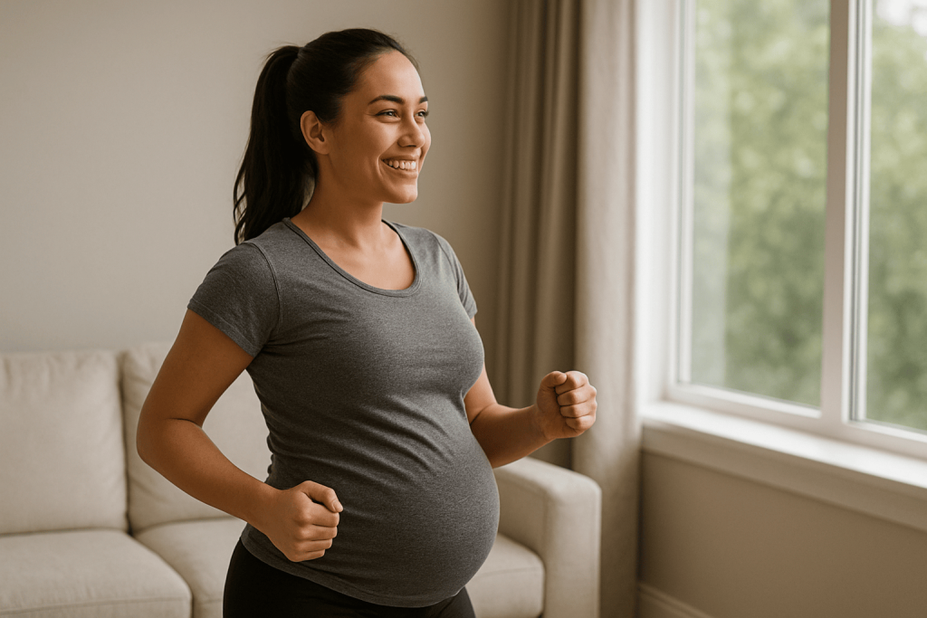 a pregnant woman enjoying the benefits of creatine