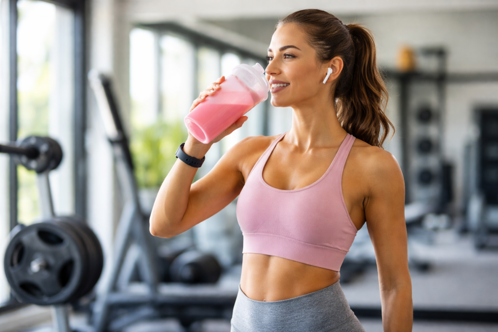 a woman enjoying the benefits of the best pre-workout