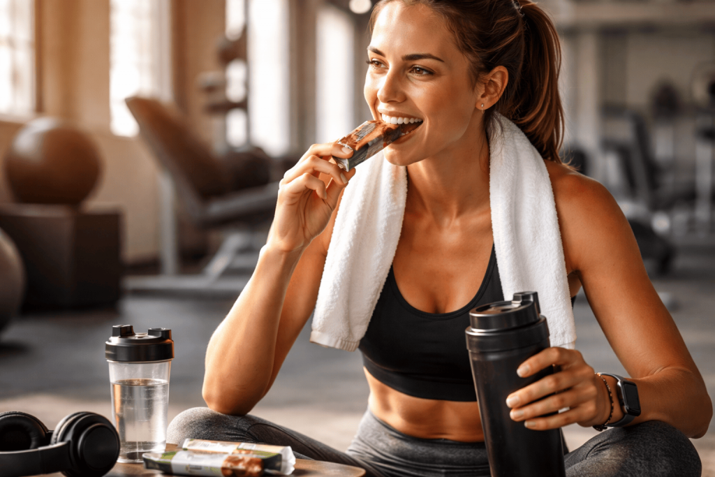 athlete picking up a barbell after training